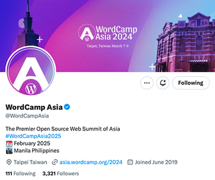 WordCamp Asia 2024 Twitter