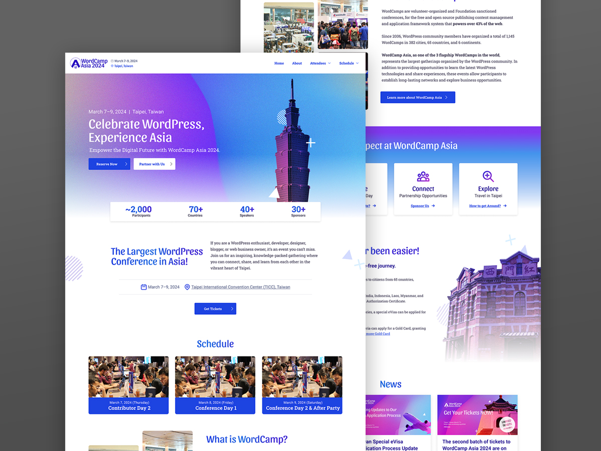 WordCamp Asia 2024 Website - Home Page